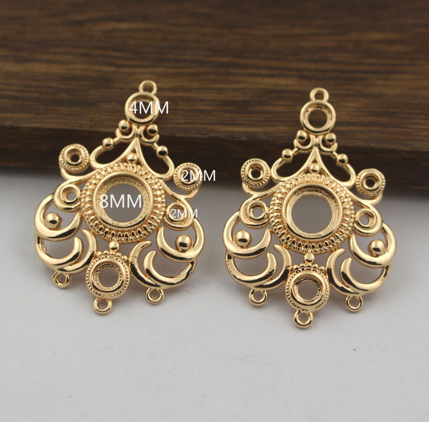 Cast Copper Color Retaining Gold Hollow Pendant