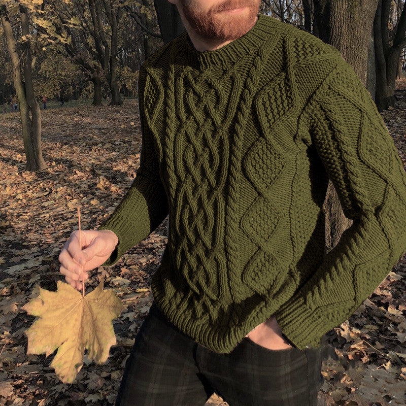 Plus Size Casual Knitted Sweater Men's Shirt Autumn And Winter