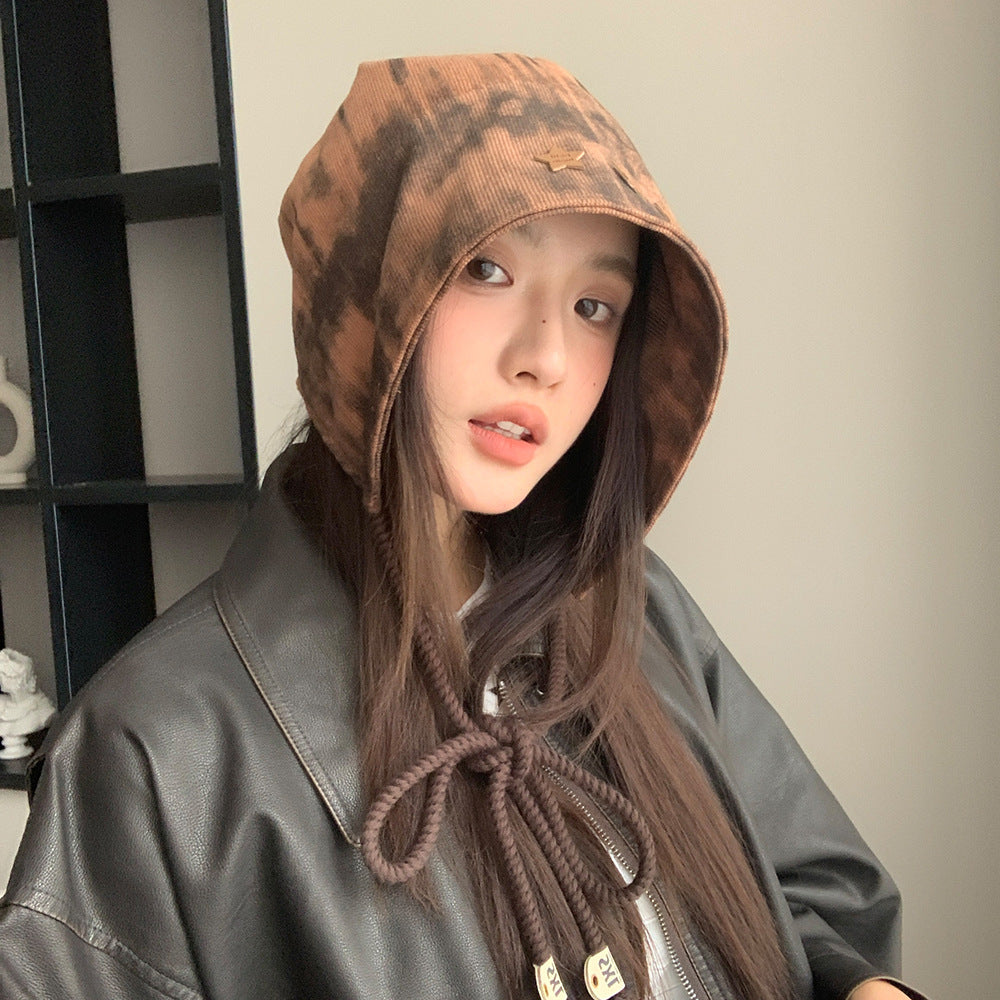 Autumn Winter Japanese Hat Women's Tie-dye Bucket Hat