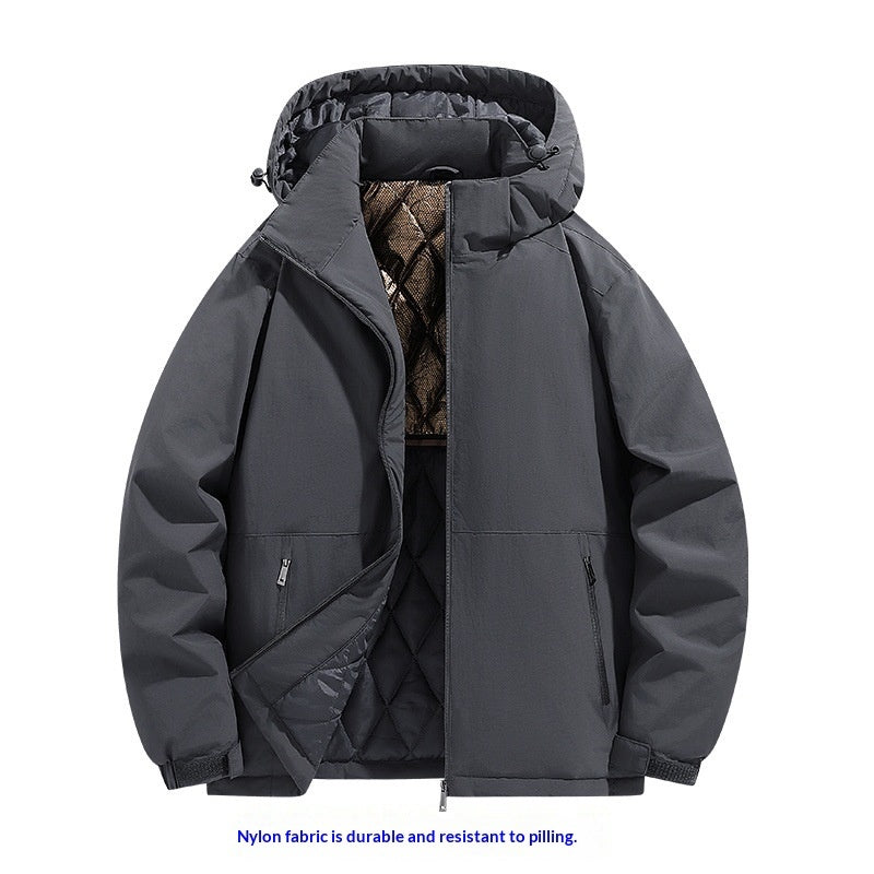 Men's Plus-Size Casual Thermal Cotton Padded Jacket For Winter