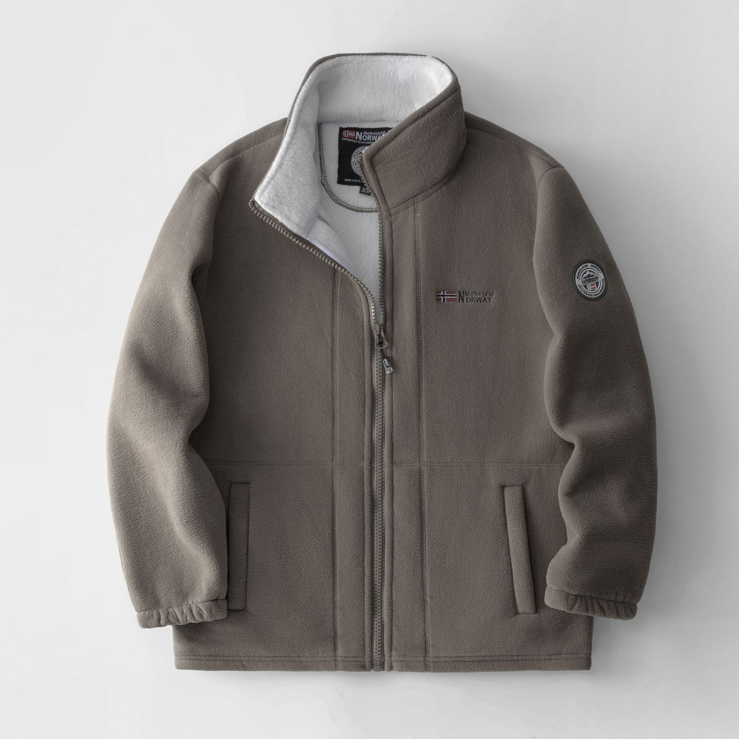 Mens Fleece-Lined Thickened Double-Sided Polar Fleece Jacket