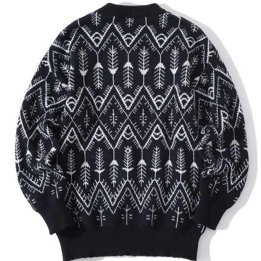 National Fashion Ethnic Style Sweater Autumn And Winter Jacquard Retro Diamond