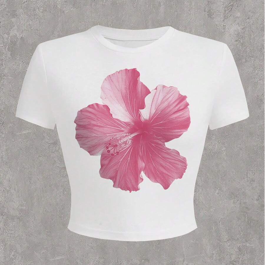 Summer Women's Slim Fit Fashion Short Sleeve T-shirt Top
