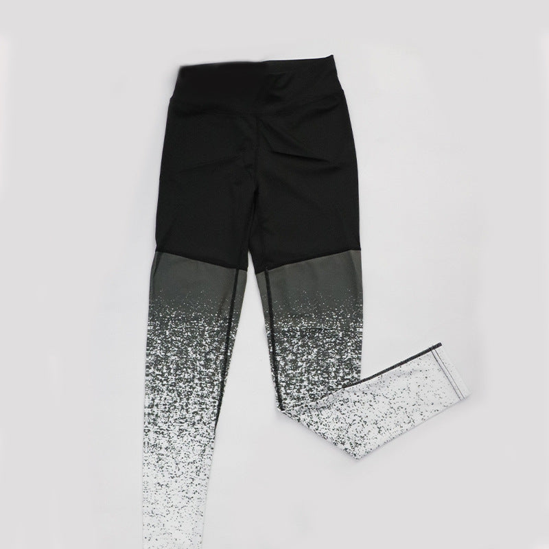 Strækbare yogabukser med digitalt print af stjernehimmelgradient