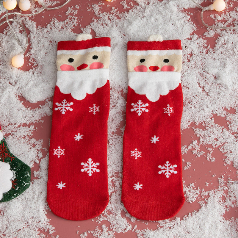 New Christmas Stockings European And American Women's Cotton Straight