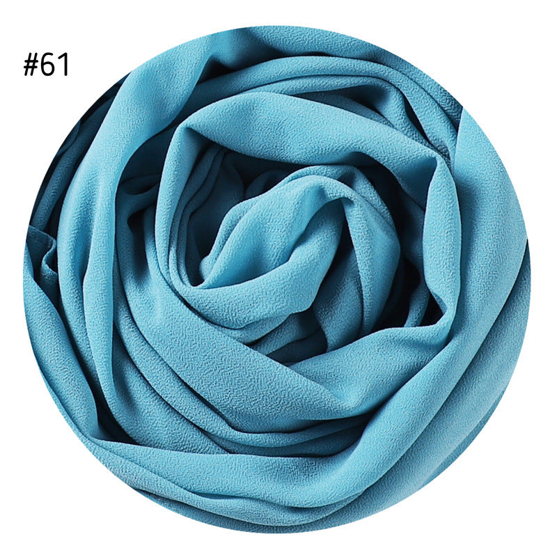 Women's Simple And Versatile Solid Color Pearl Chiffon Scarf