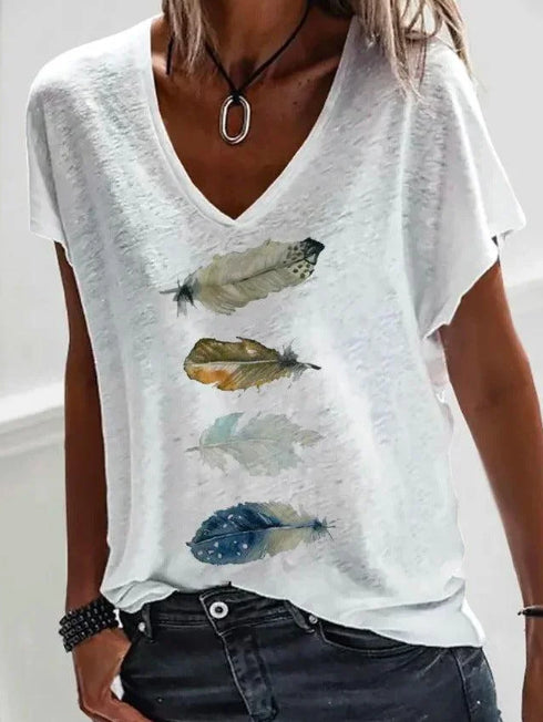 Women's Comfy Print Short Sleeve Top
