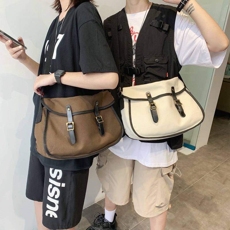 Harajuku Japanese Canvas Messenger Bag Campus Capacity