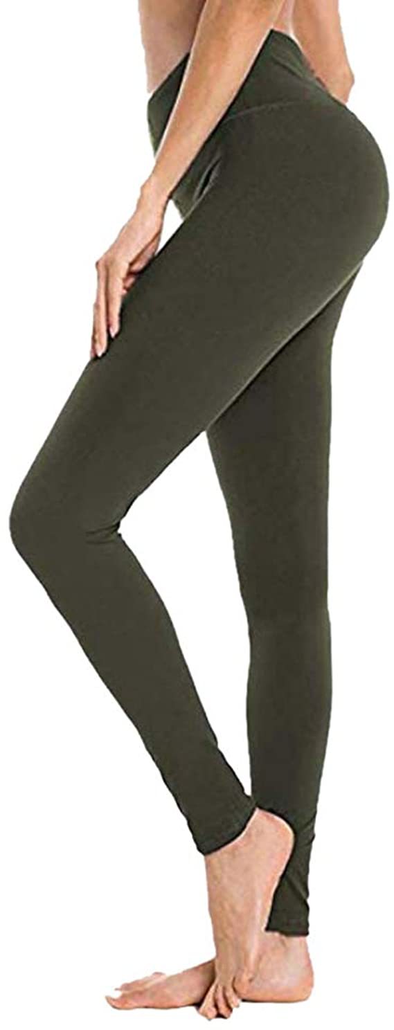 Solid Color High Waist Cropped Leggings