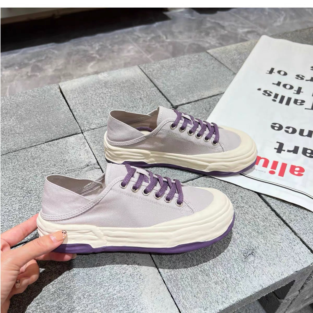 Makaron Round Head Canvas Shoes Summer