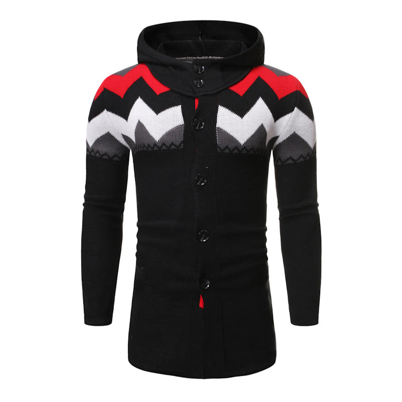 Autumn And Winter New European Code Men's Knitted Cardigan Sweater