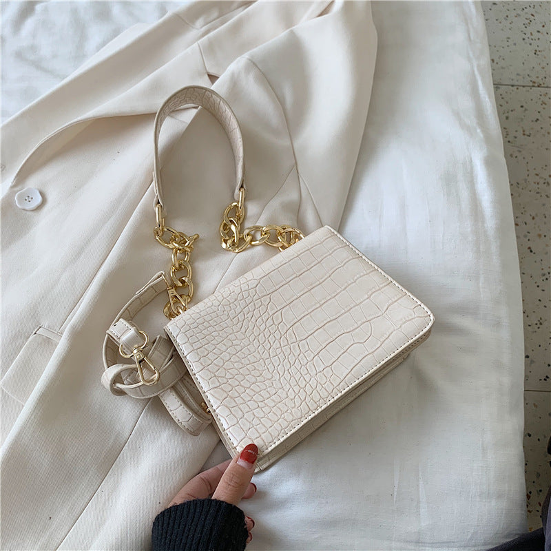 Alligator chain crossbody bag