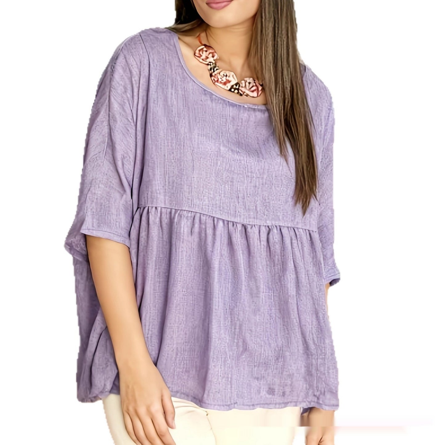 Loose Slimming Pleated All-Match Womens Top