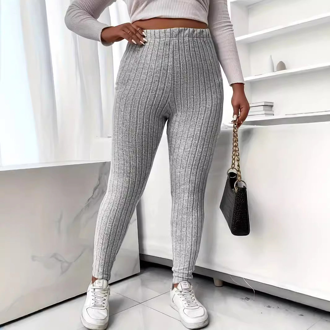 Knit Casual High Waist Women's Leggings