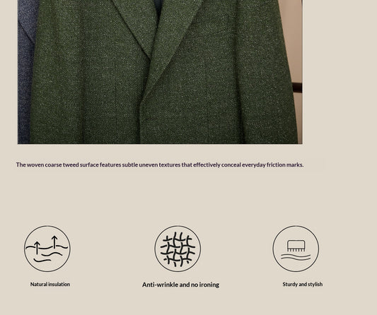 Wool Heavyweight Blazer Vintage Gentleman's Style Slim Fit