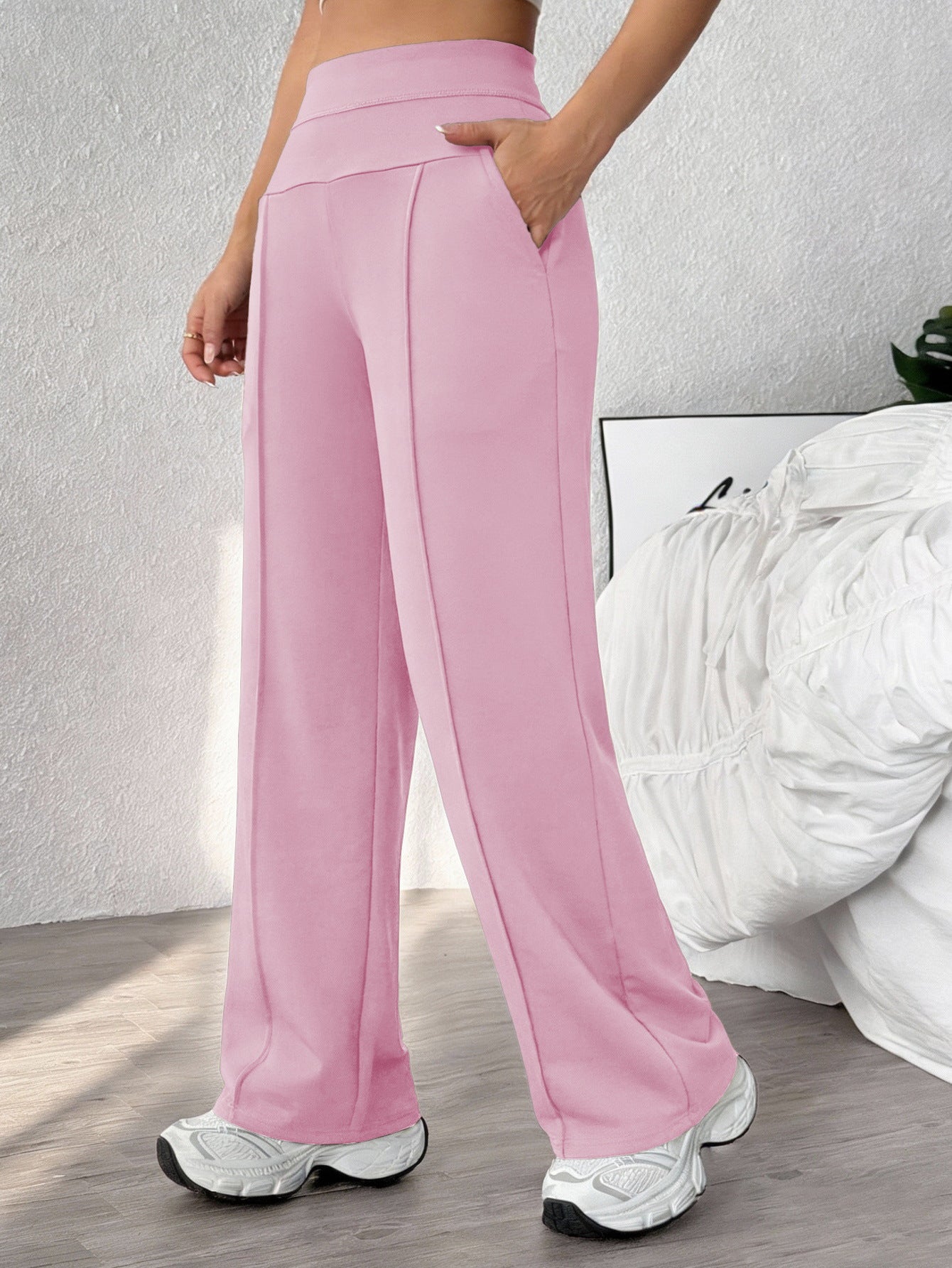 Womens Straight-leg Athletic Pants Loose-fitting Quick-dry Workout Wear