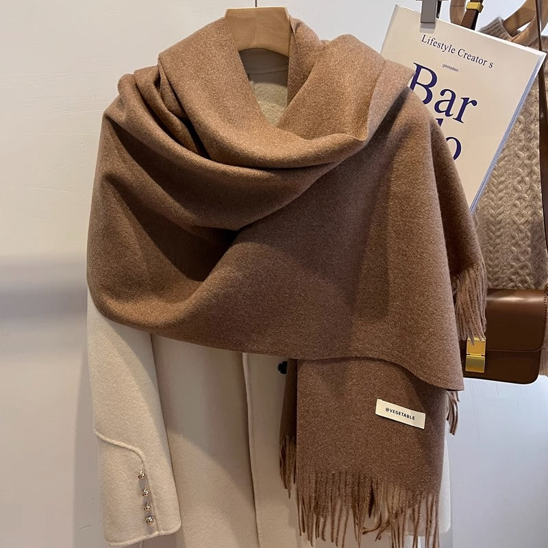 Women's Solid Color Scarf Winter All-matching High-grade Shawl