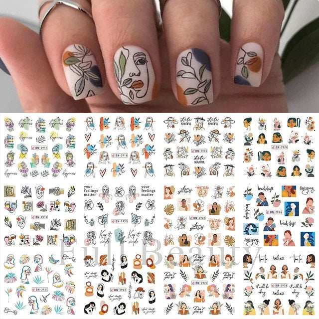 Cartoon Animal Nail Beauty Water Printing Stickers