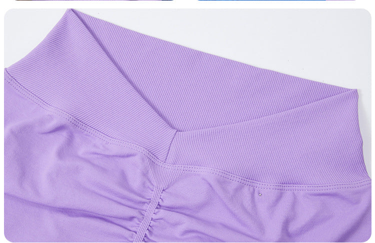 European And American Seamless Three-point Sports Shorts Women's Peach Hip Raise