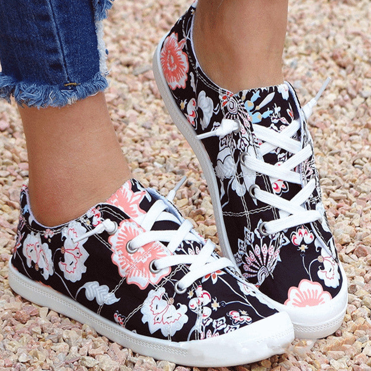 Women's Floral Shoes Casual Comfortable Fashion Flat Shoes