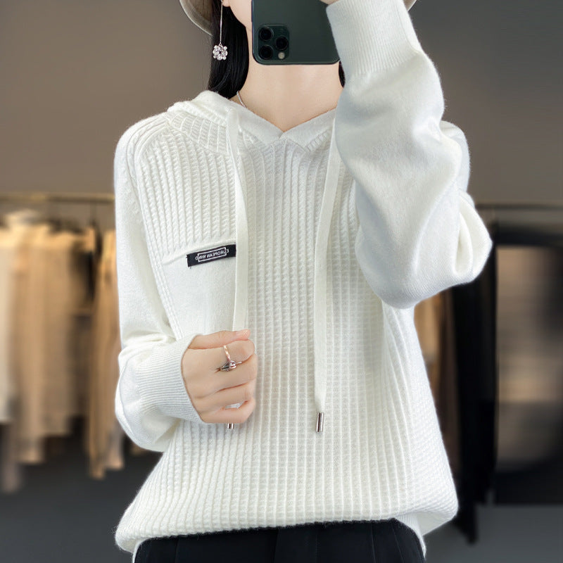 Korean Style Knitted Hooded Sweater Pullover