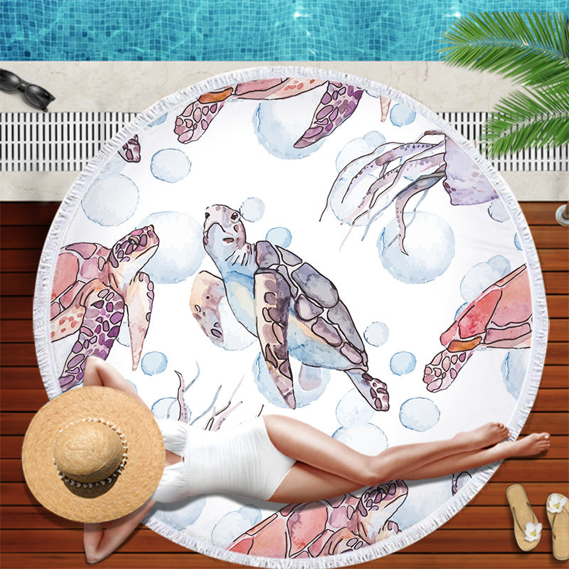 New round beach towel