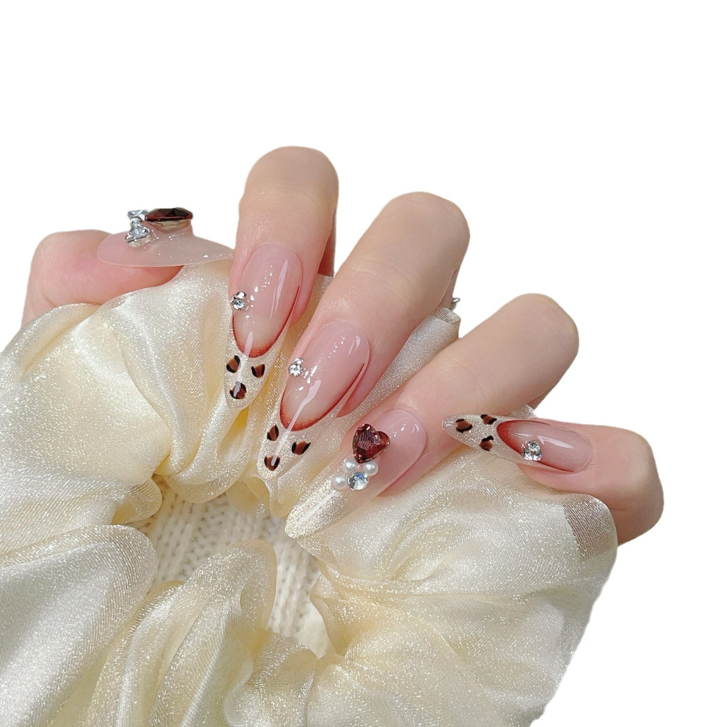 New French Leopard Print Cat's Eye Cool Drag Wind White Advanced Hand-wear Armor