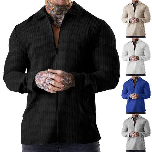 Summer Menswear Solid Color Long-sleeve Zipper