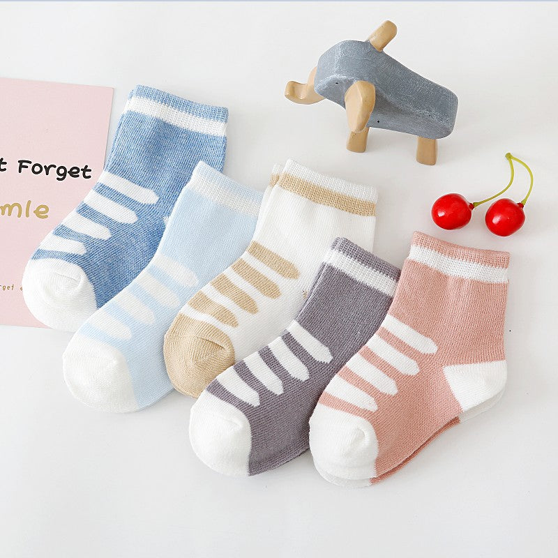 Boys And Girls Cotton Mid-tube Floor Socks