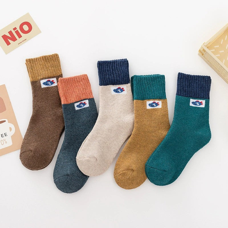 Mid-calf Cotton Boys And Girls Socks Cute And Breathable College Style Baby