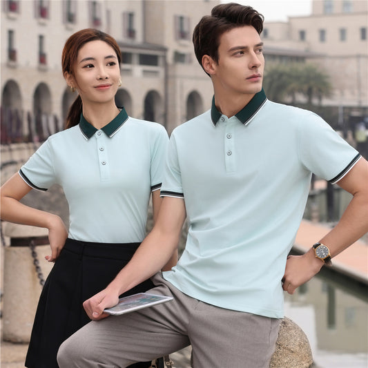 Elastic Fiber Di Skin Cotton Polo Shirt Color Matching