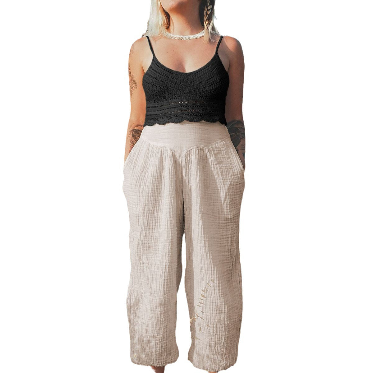 Autumn European And American Women's Clothing Loose Wide-leg Pants