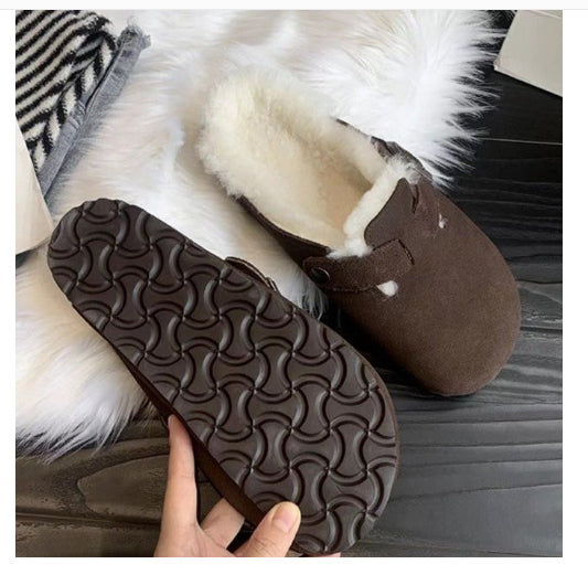 Women's Plush Winter Shoes With Genuine Leather