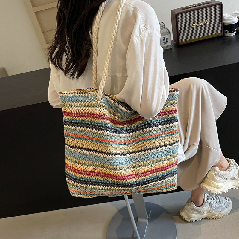 Straw Woven Large Capacity Woven Shoulder Bag