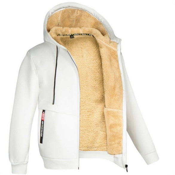 Lamb Fleece Thickened Sports Casual Thickened Hooded Jacket