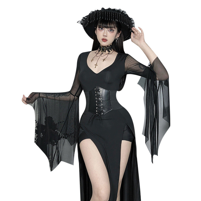 New Irregular Mesh-sleeve Dress