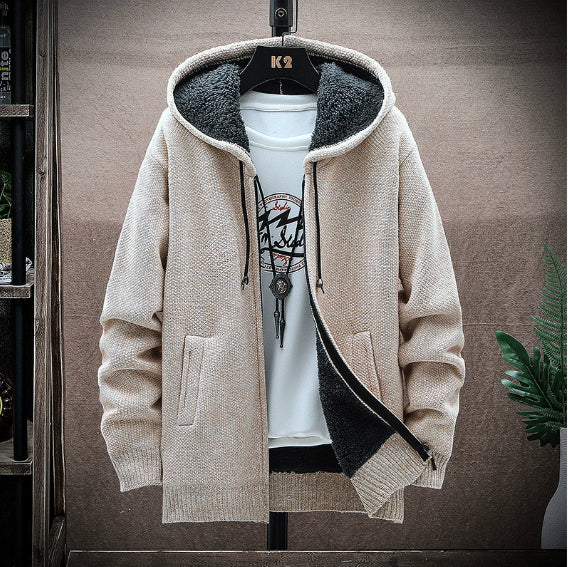 Spring And Autumn Cardigan Men's Korean Version Thickened Sweater