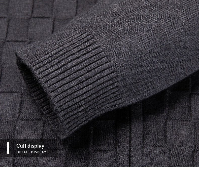 Mens Slim-fit Casual Sweater With A Stand-up Collar And Zipper