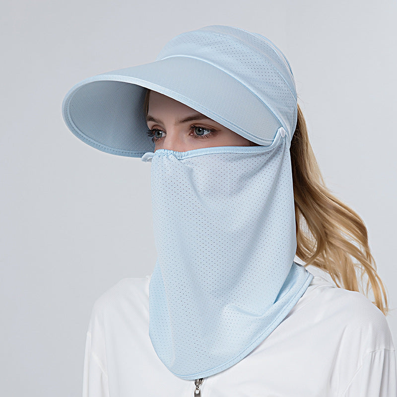 Women's New Style Ice-sensing Sunscreen Hat With Ponytail