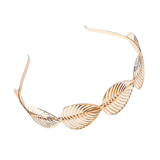 Retro Style Golden Leaf Headband Simple
