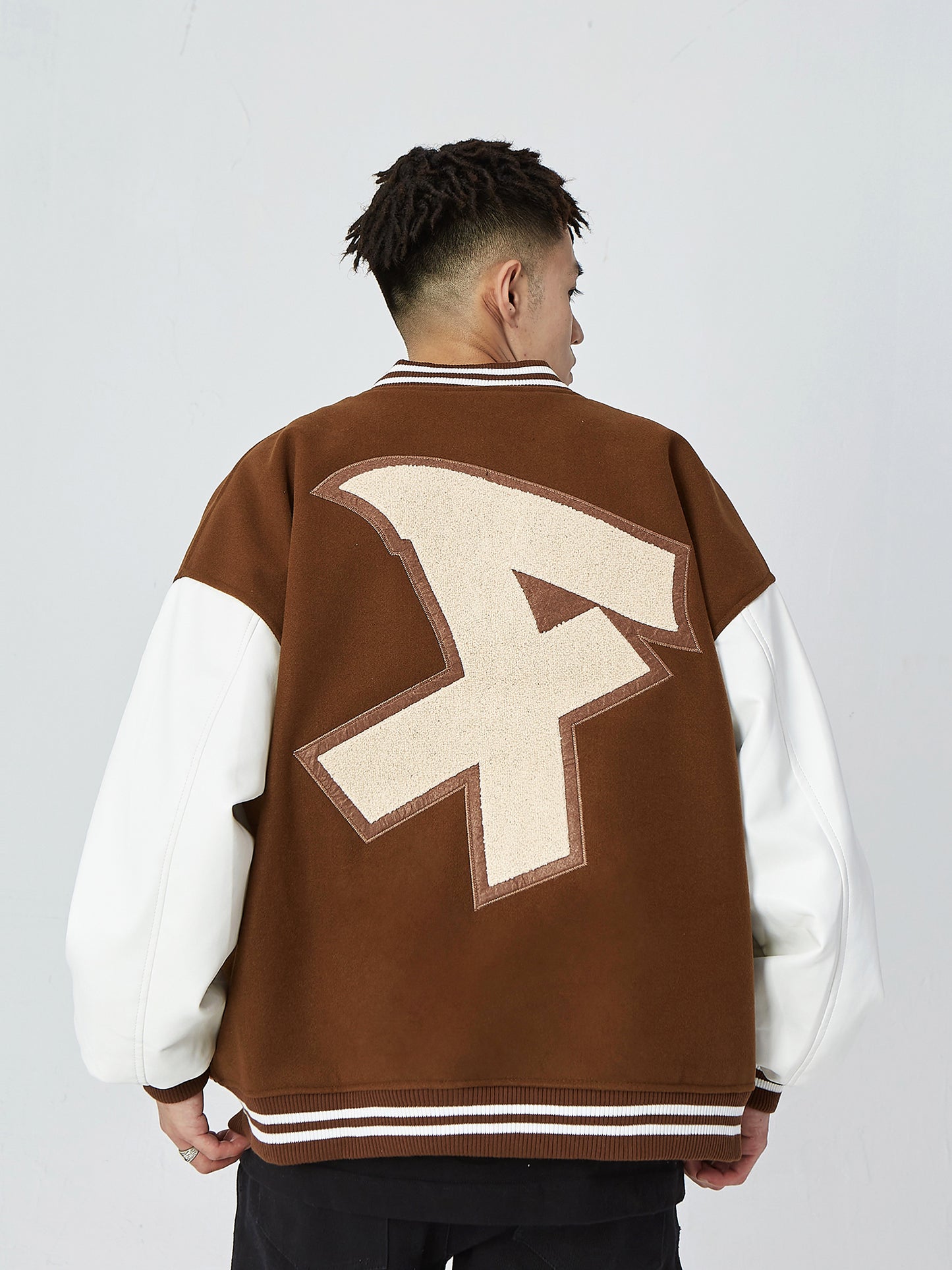 American Retro Alphabet Embroidered Baseball Uniform Coat