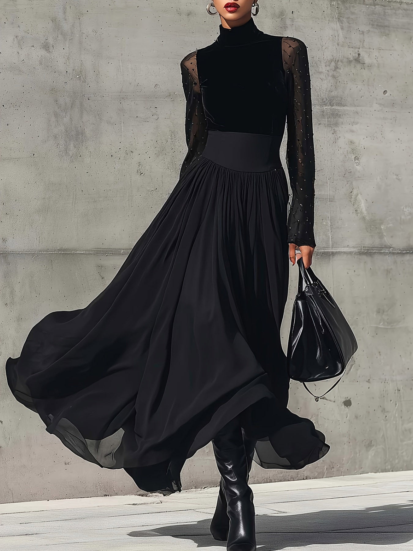 High-end Solid-color Skirt That Exudes An Elegant Aura
