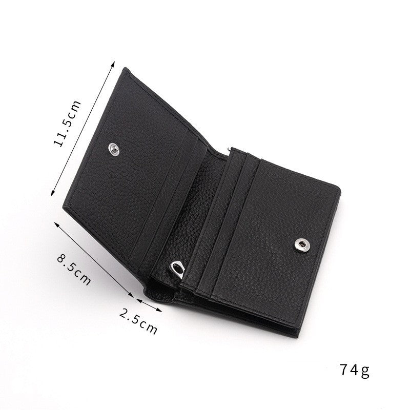 Short Genuine Leather Men's And Women's Wallet Vertical Multi Card