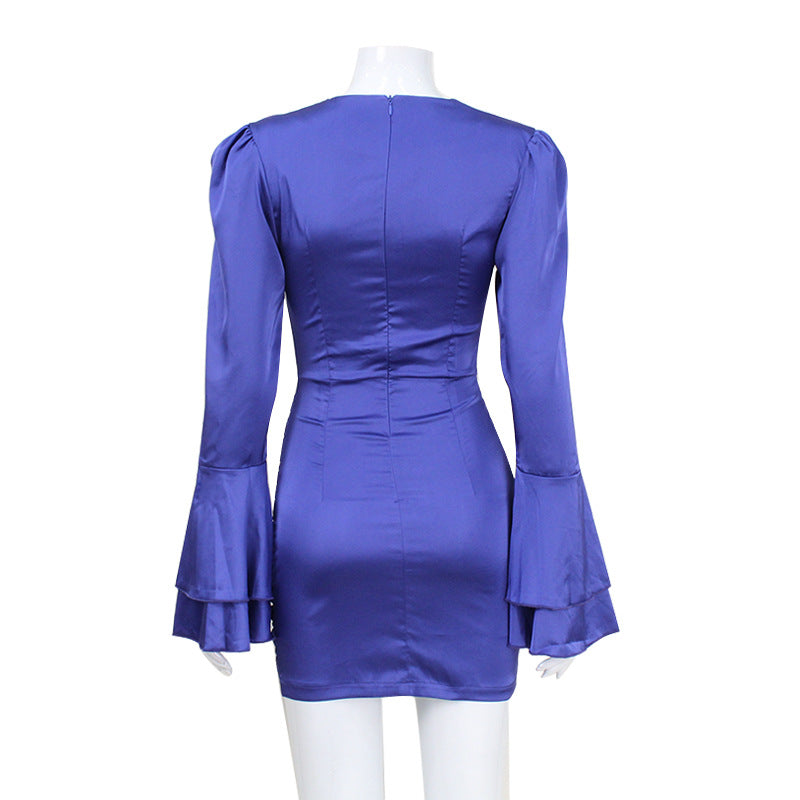 Irregular-fit Sheath Skirt High-waisted Elegant Dress