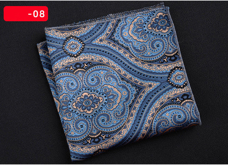 Men's Textured Retro Embroidery Jacquard Square Scarf