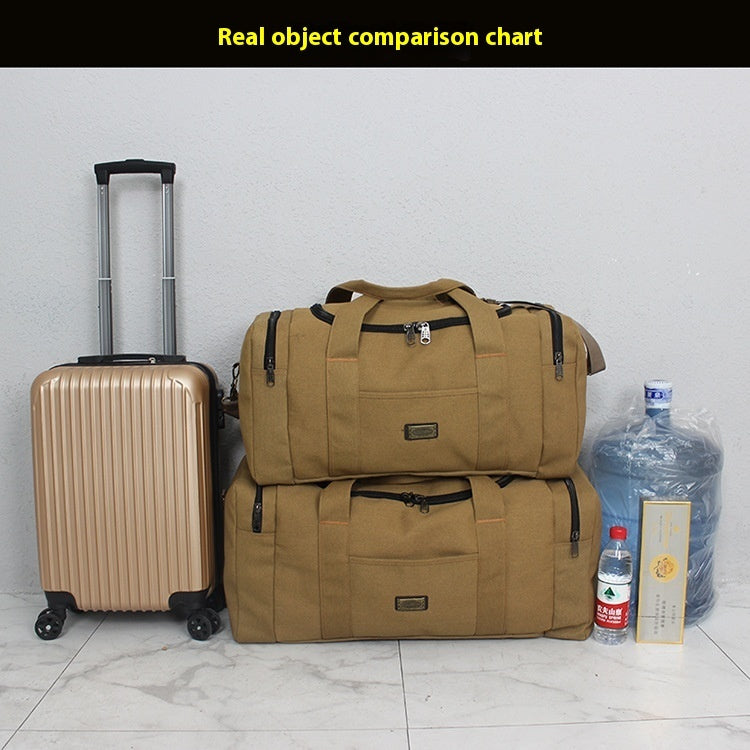Encrypted Canvas Minimalism Large Capacity Long-distance Handbag