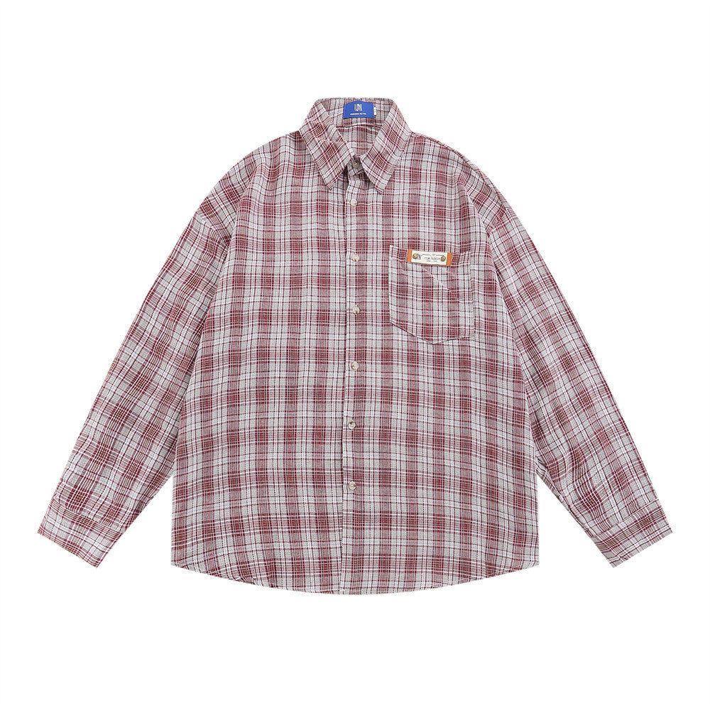 Plaid Long Sleeve Boys Trend European And American Loose Casual Shirt