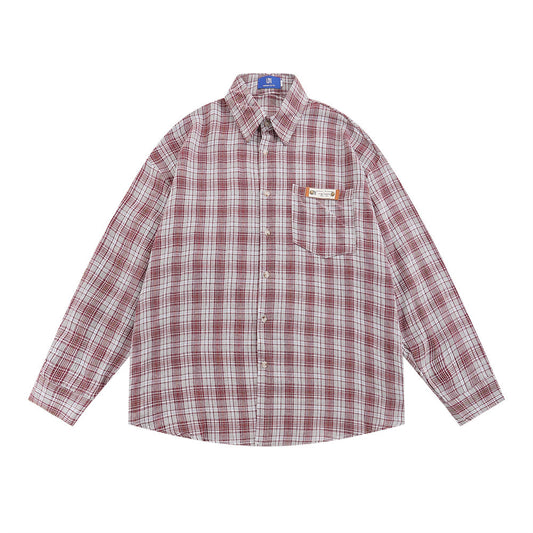 Plaid Long Sleeve Boys Trend European And American Loose Casual Shirt
