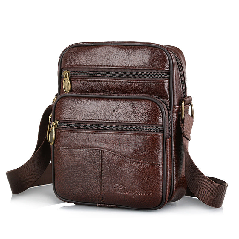 New Men's First Layer Leather Shoulder Bag