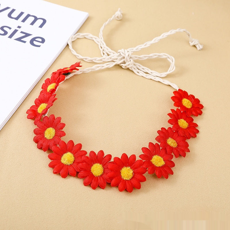 11 Simulation Small Sunflower Bohemian Vacation Seaside Braid Hair Band For Women